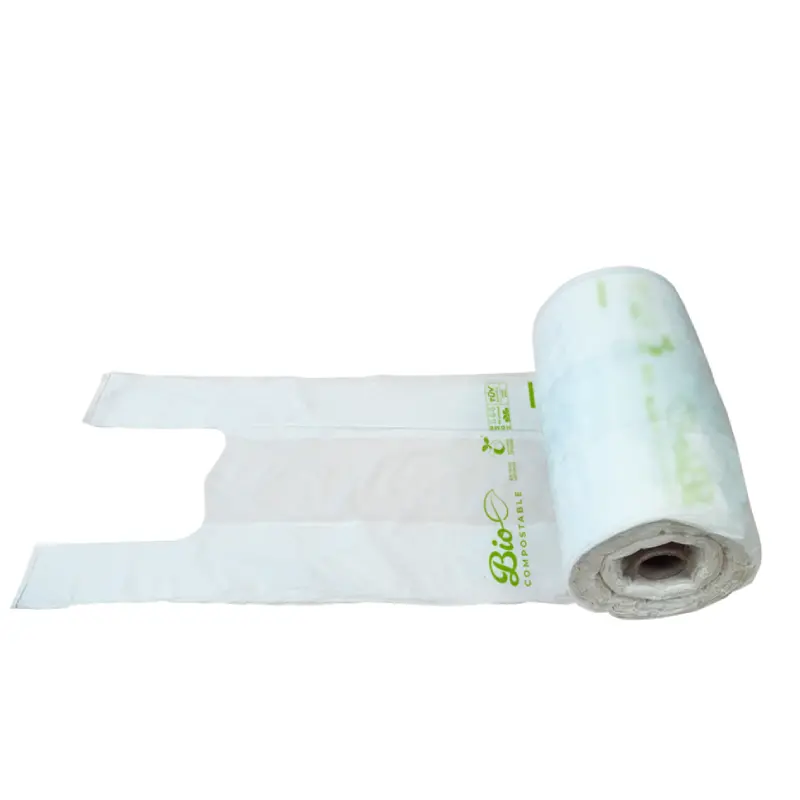Bolsa camiseta compostable 40x50, Rollo 400 uds