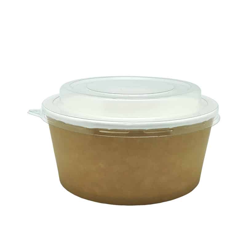 Ensaladeras de cartón Combo: envase + tapa pet 750 cc