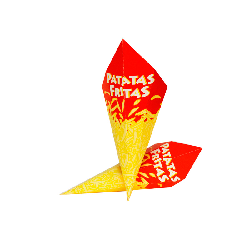 Cono fritos impreso económico pequeño